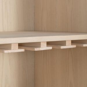 Zinnia Two Door Ash Wood Bar Cabinet in White Sand