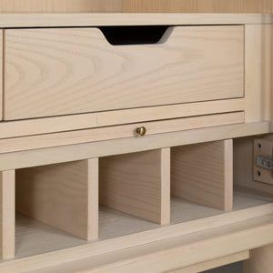 Zinnia Two Door Ash Wood Bar Cabinet in White Sand