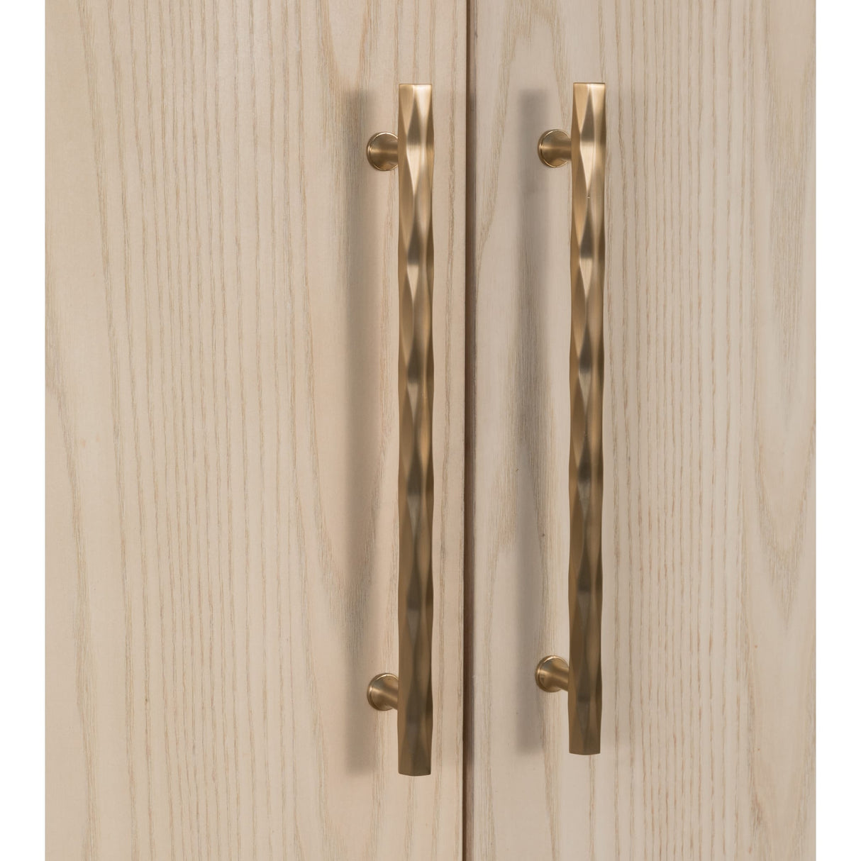 Zinnia Two Door Ash Wood Bar Cabinet in White Sand