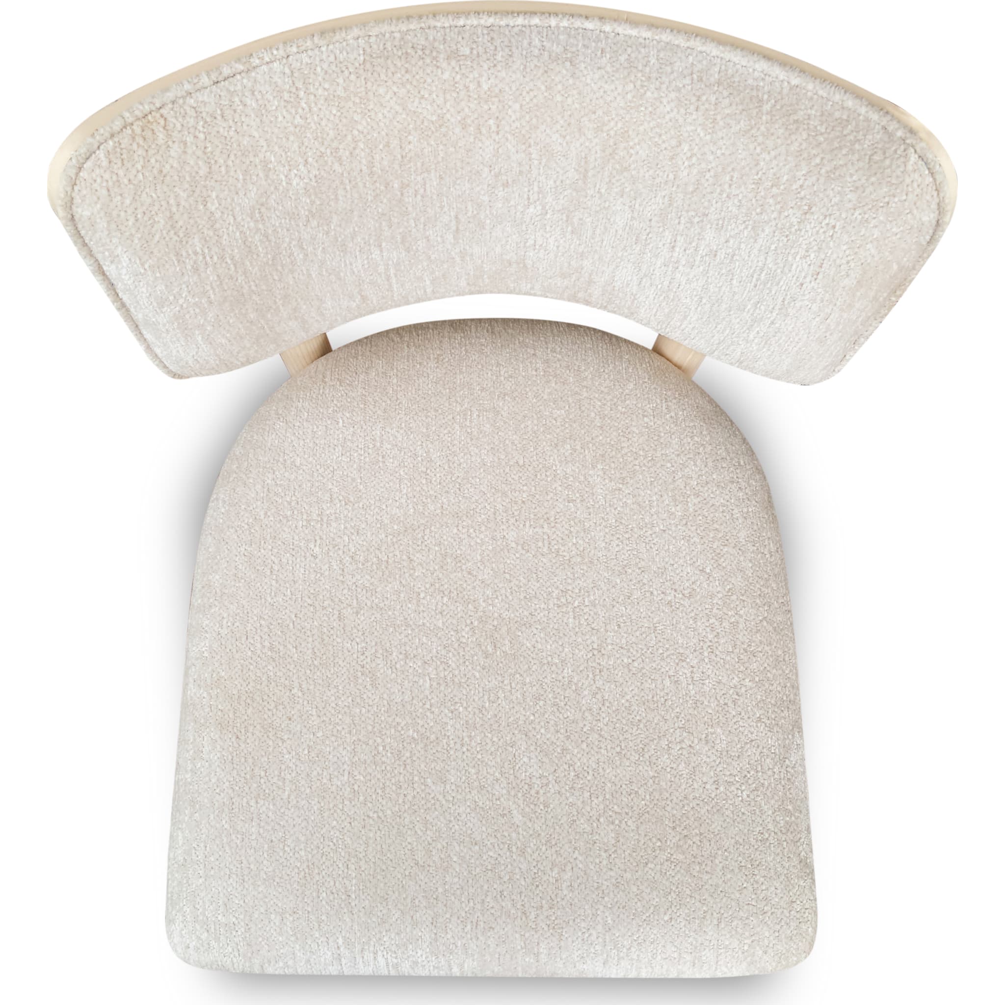 Zinnia Wood Back Dining Chair in White Sand and Dune Chenille