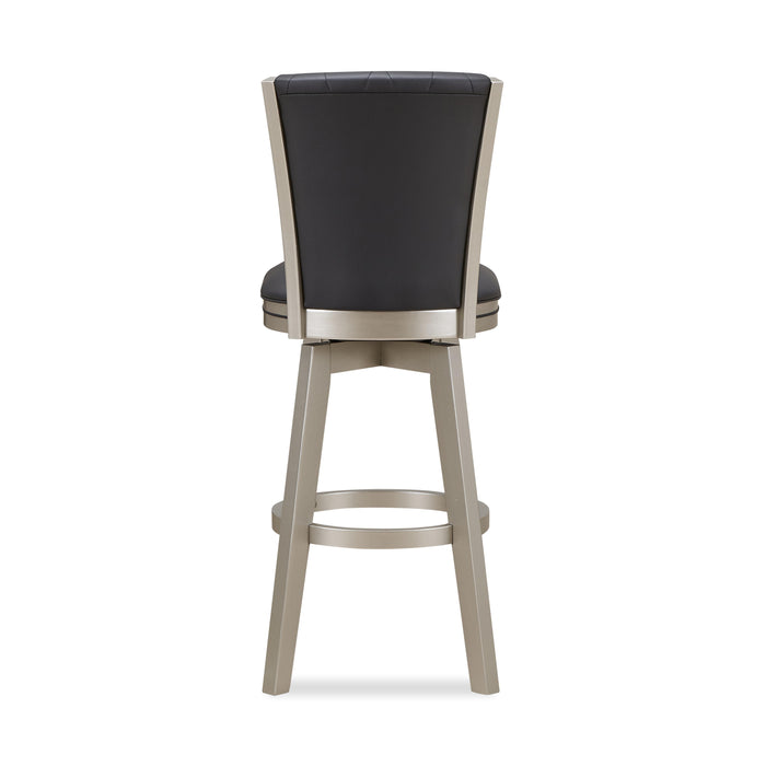 BERKELY 30" SWIVEL BAR STOOL-BLACK/PLATINUM