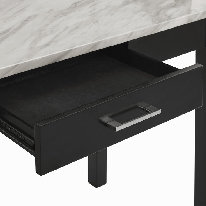 CELESTE DESK W/WHITE/GRAY FAUX MARBLE TOP-ESPRESSO BASE