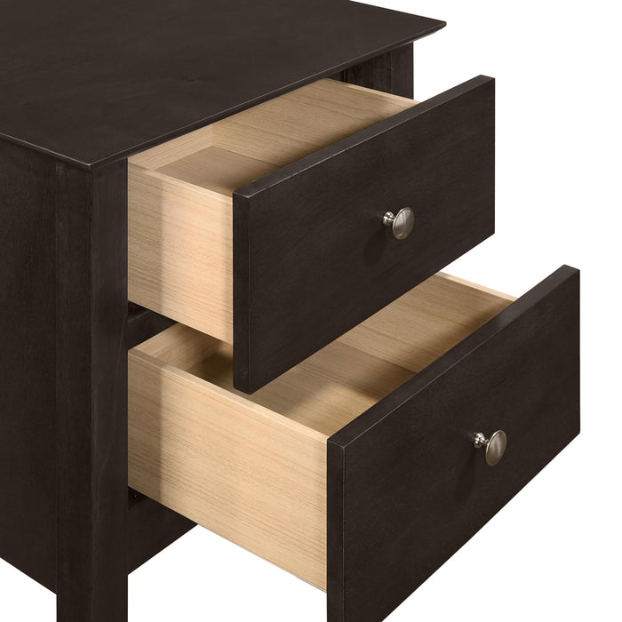 ZODIAC 2 DRAWER NIGHTSTAND-MERLOT