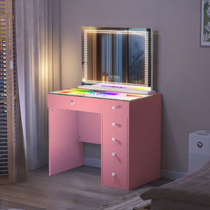 VANITII Mini Diana Vanity Desk with DL Vanity Mirror