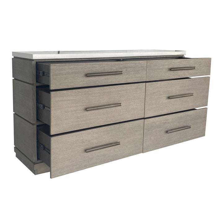 Modern Furniture - Pure Modern Dresser 6 Drawer in Moonstone - BPUR#21706