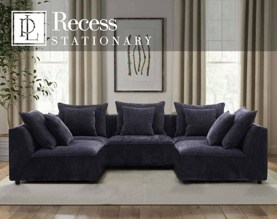 Modern Living - Recess 6 Piece Sectional Sofa in Reptile Blue - SREC-PACK6A-RPBL