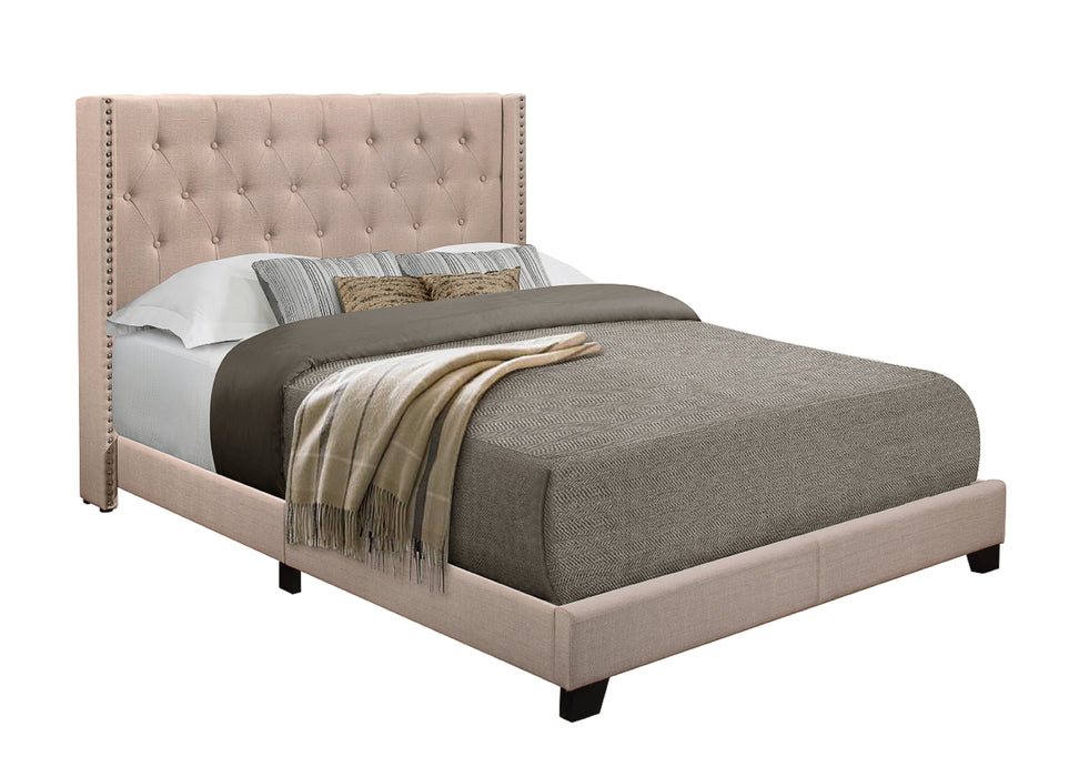 Barzini Beige King Upholstered Bed