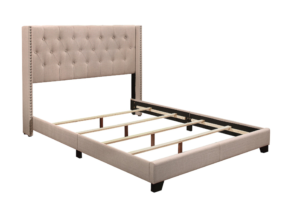 Barzini Beige Queen Upholstered Bed