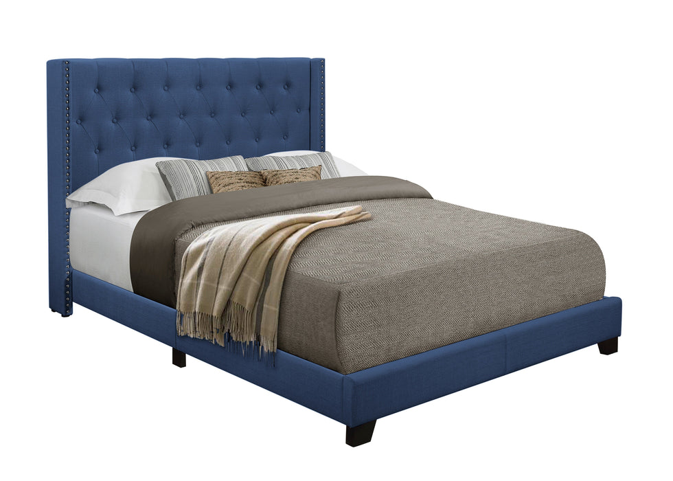 Barzini Blue Queen Upholstered Bed