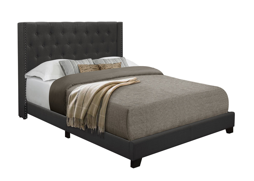 Barzini Dark Gray King Upholstered Bed