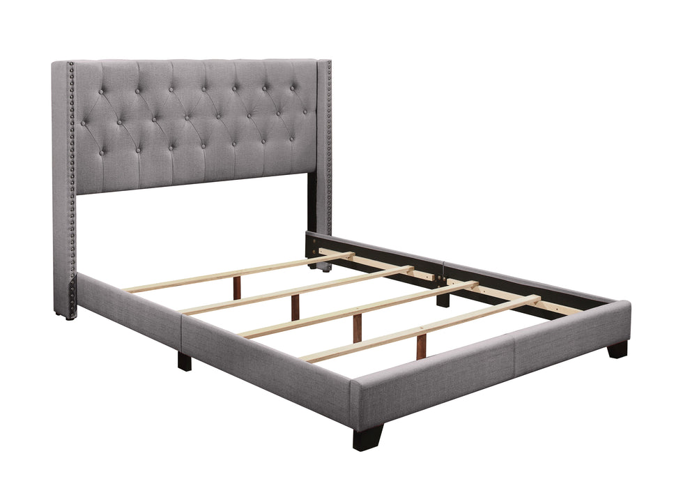 Barzini Gray King Upholstered Bed