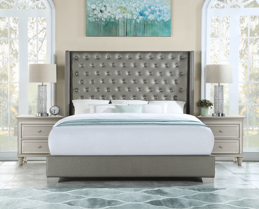 Franco Silver Queen Upholstered Bed