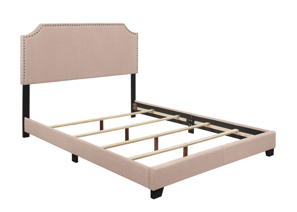 Miranda Beige King Upholstered Bed