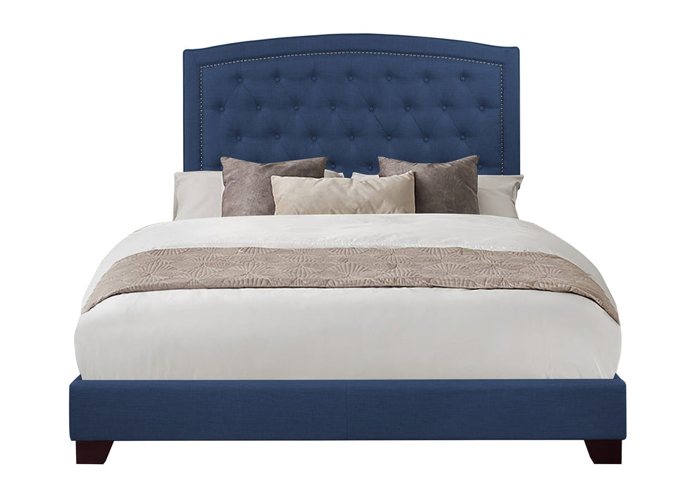 Linda Blue Queen Upholstered Bed