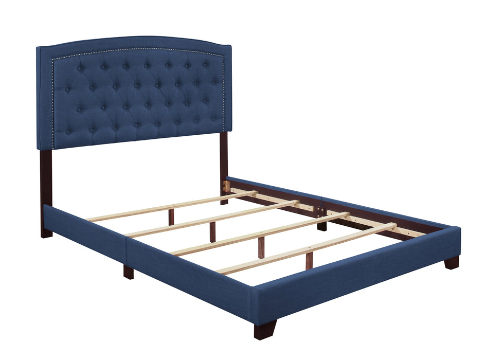 Linda Blue King Upholstered Bed