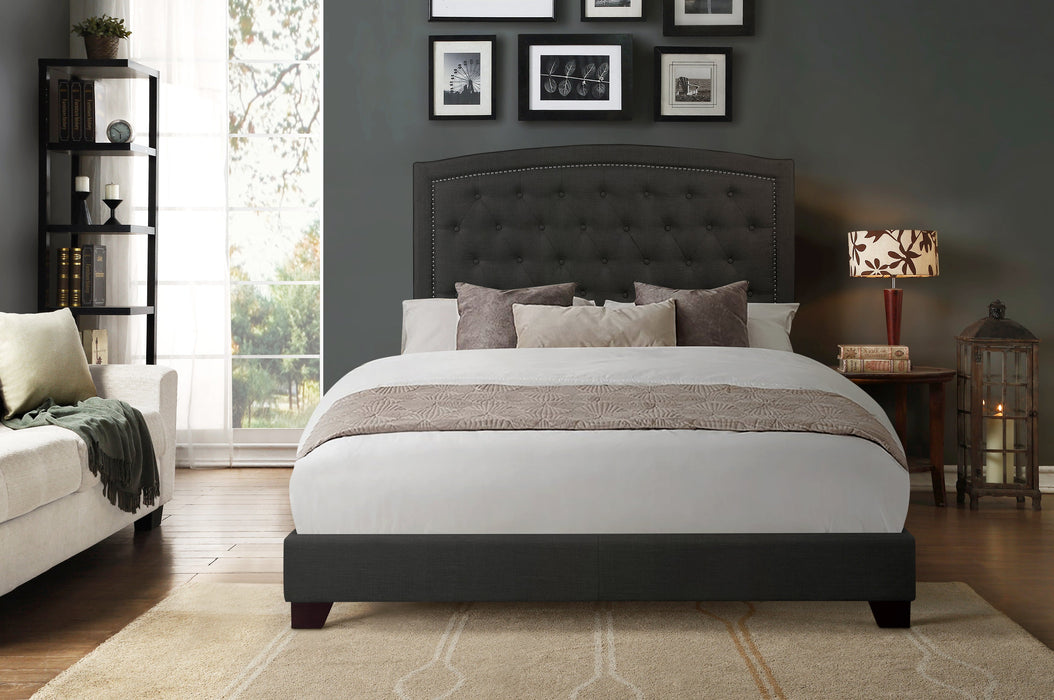 Linda Dark Gray King Upholstered Bed