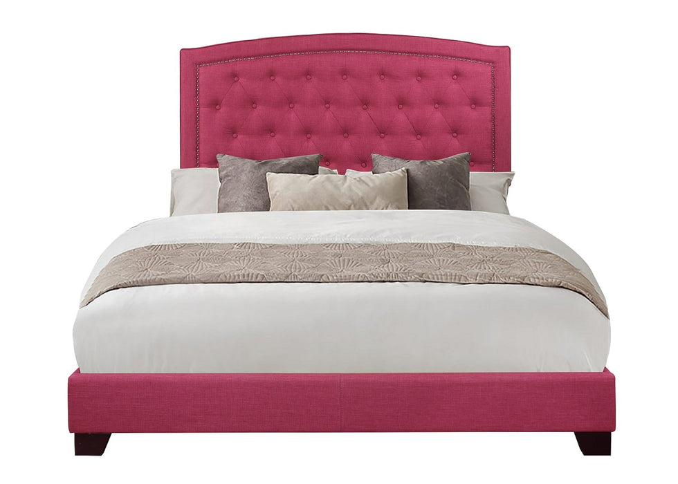 Linda Pink King Upholstered Bed