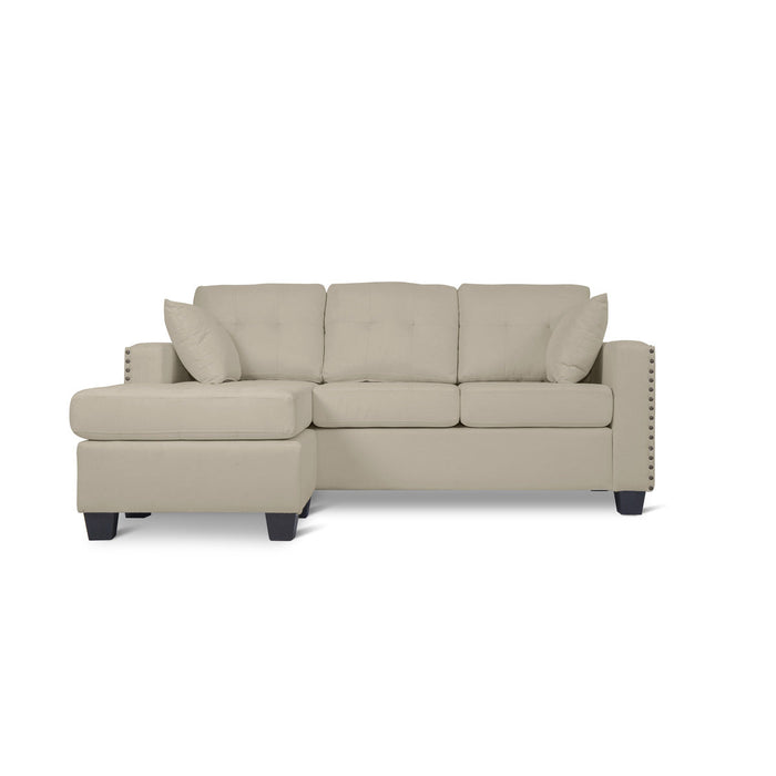 Donne Beige Reversible Sofa Chaise