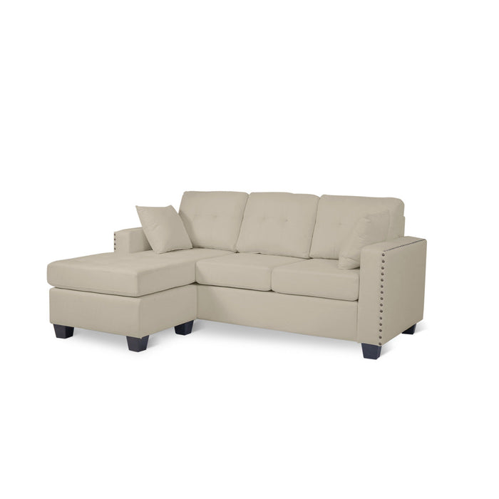 Donne Beige Reversible Sofa Chaise