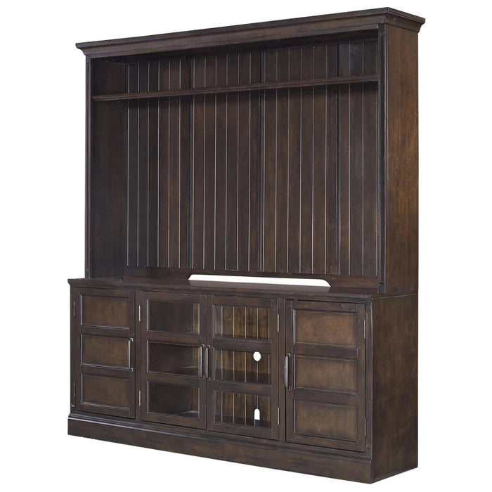 Modern Furniture - Shoreham Medium Roast 76 In. TV Console With Hutch in Medium Roast - SHO-2PC-ENT-WALL-MDR