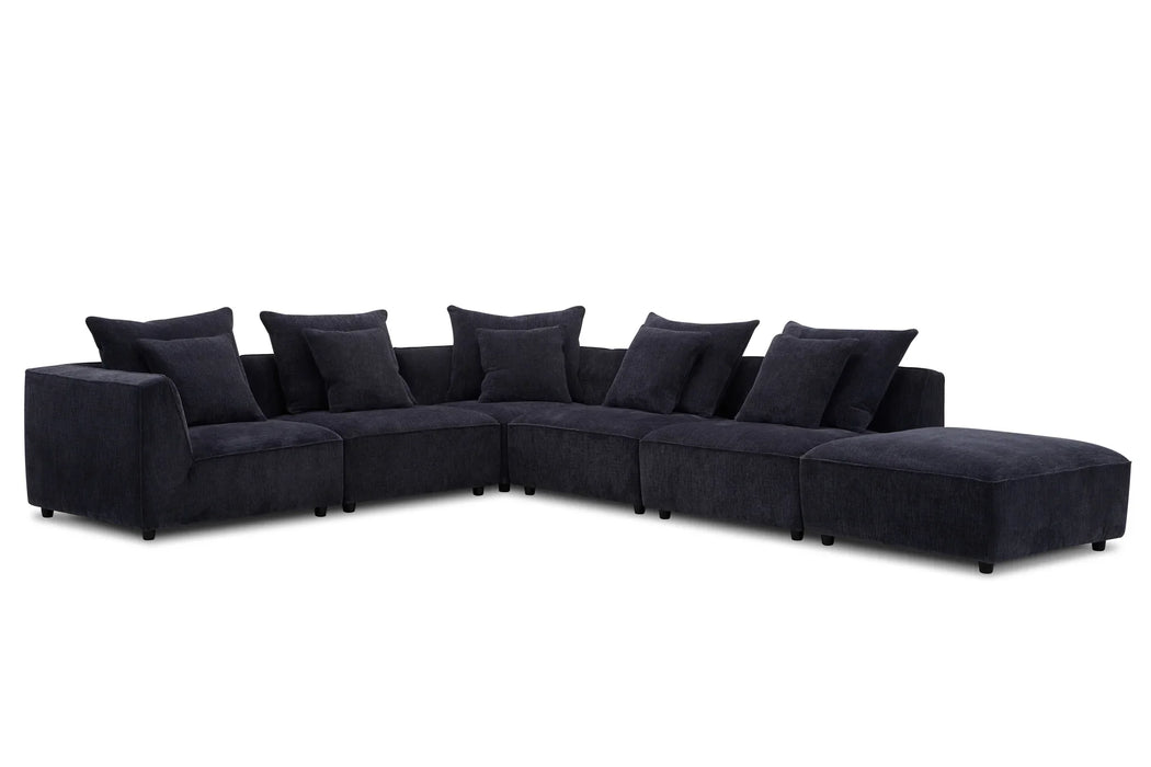 Modern Living - Recess 6 Piece Sectional Sofa in Reptile Blue - SREC-PACK6A-RPBL