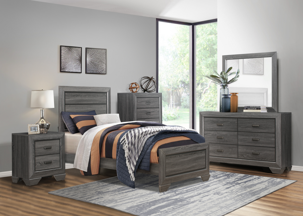 Beechnut Gray Twin Panel Bed