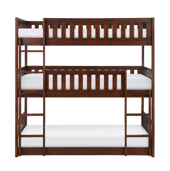 Rowe Dark Cherry Twin Triple Bunk Bed