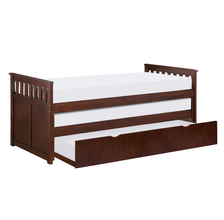 Rowe Dark Cherry Twin/Twin Bed with Twin Trundle