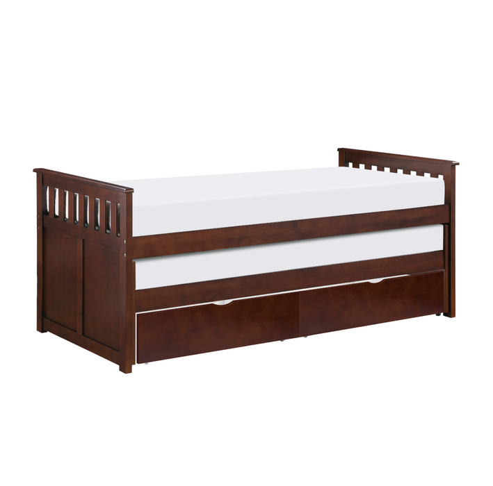 Rowe Dark Cherry Twin/Twin Bed with Storage Boxes