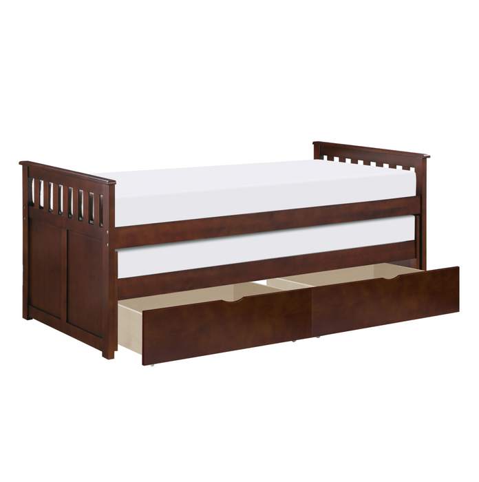 Rowe Dark Cherry Twin/Twin Bed with Storage Boxes