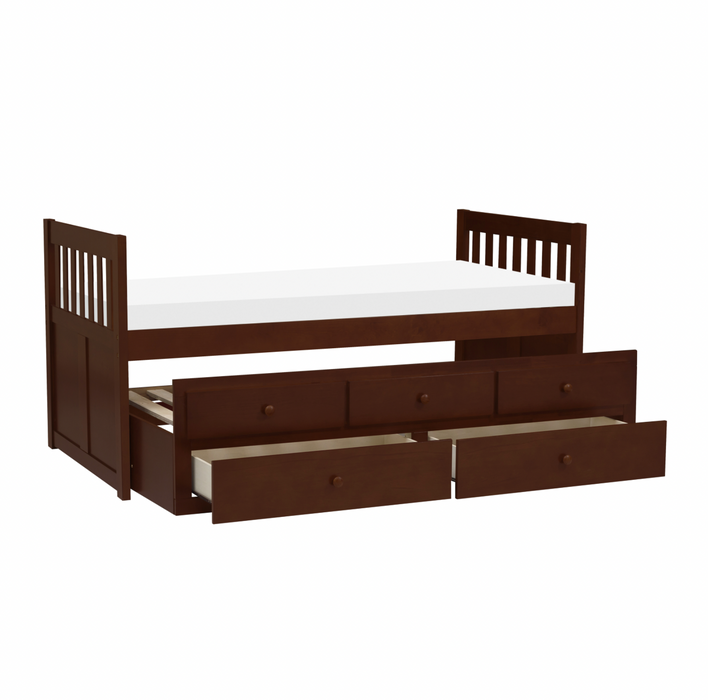 Rowe Dark Cherry Twin Captains Trundle Bed