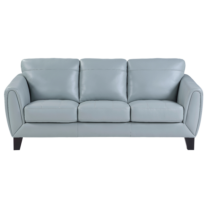 Spivey Aqua Leather Sofa