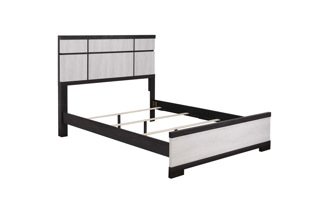 Remington Black/White Queen Panel Bed