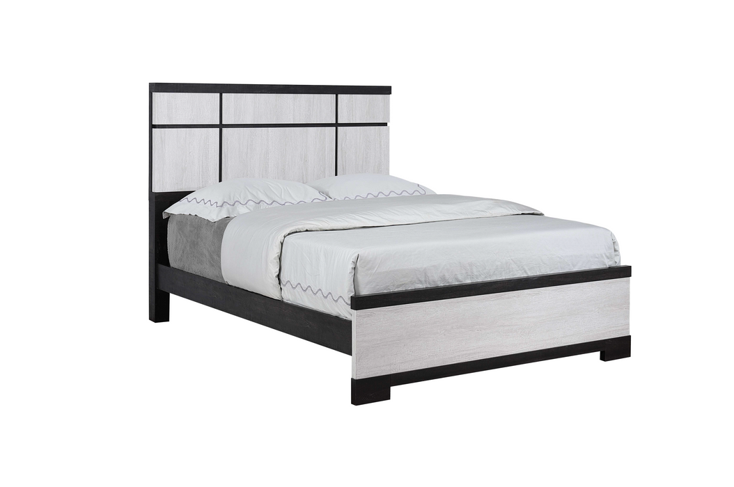 Remington Black/White Queen Panel Bed