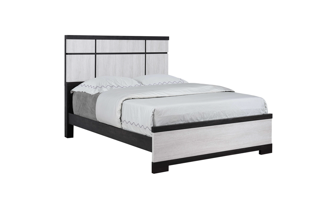 Remington Black/White King Panel Bed