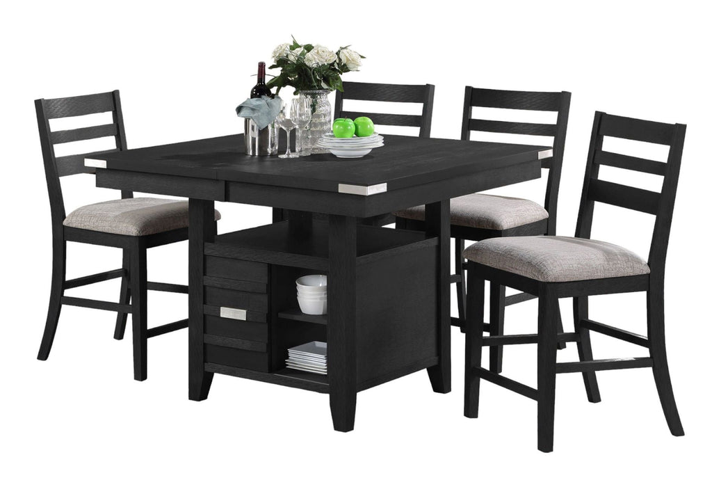 Vilo Home Palermo 5 Piece Black Pub Height Dining Set