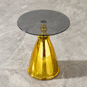 Gray Tempered Glass Side Table