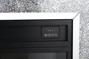 VANITII Crushed Diamonds LED Mirrored Fireplace