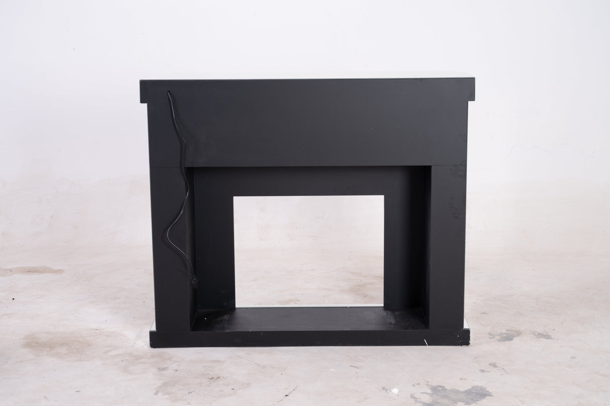 VANITII Crushed Diamonds LED Mirrored Fireplace