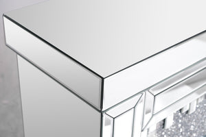 VANITII Crushed Diamonds LED Mirrored Fireplace