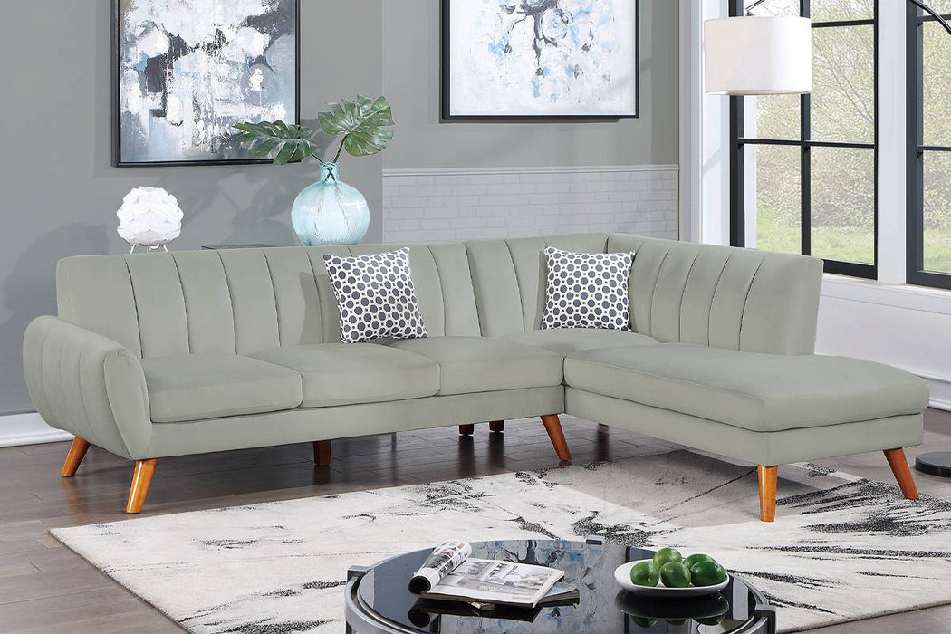 2-Piece Sectional with Accent Pillows - Light Grey