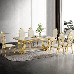 Modern Dining Table with 20mm Marble Top