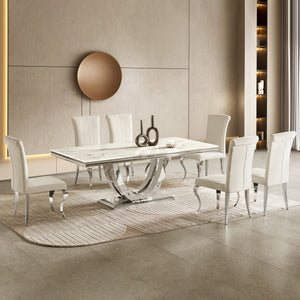 Modern Dining Table with Marble Top