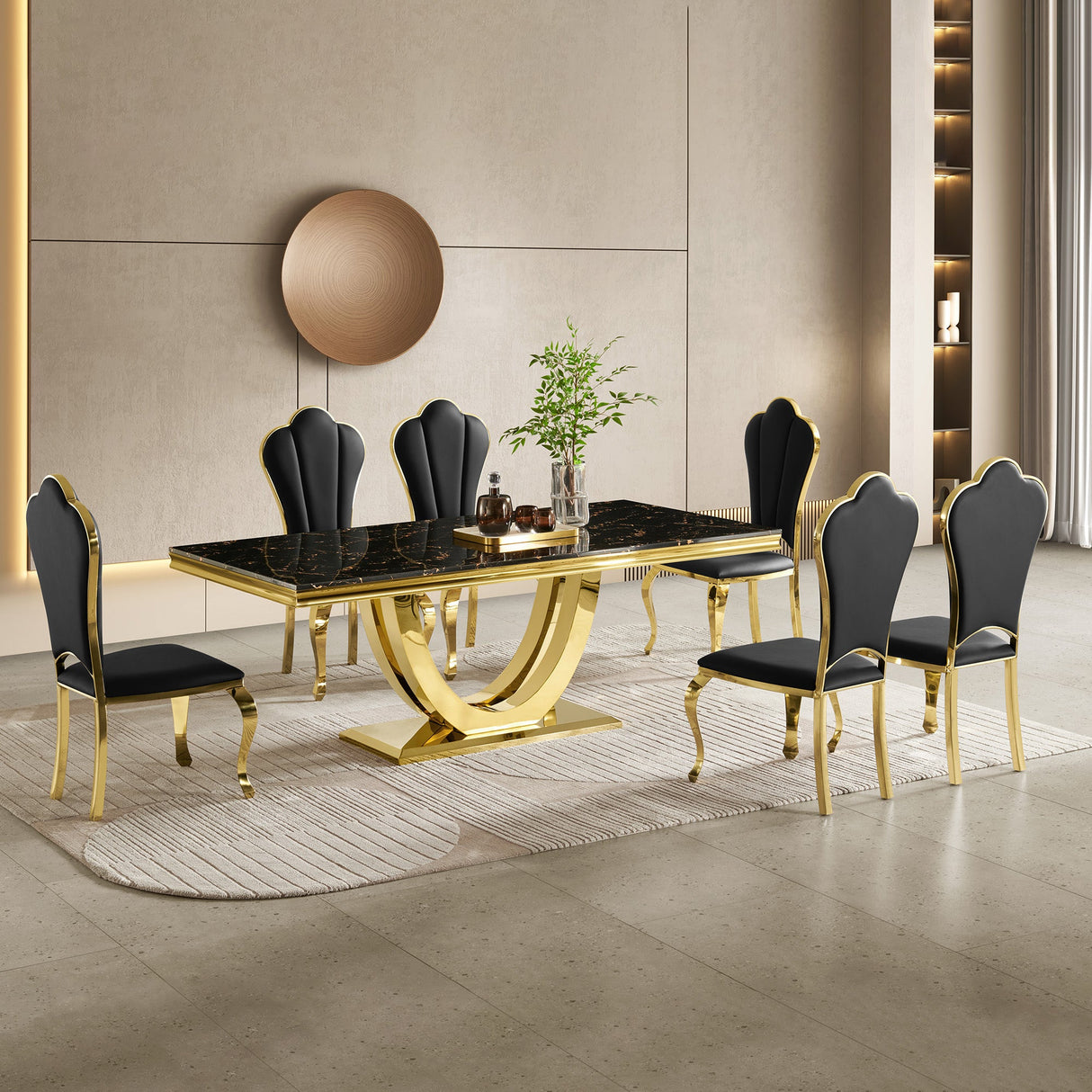 Modern Dining Table with Marble Top