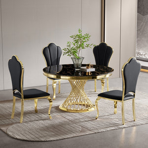 Durable Dining Table with Marble Top