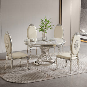 Durable Dining Table with Marble Top