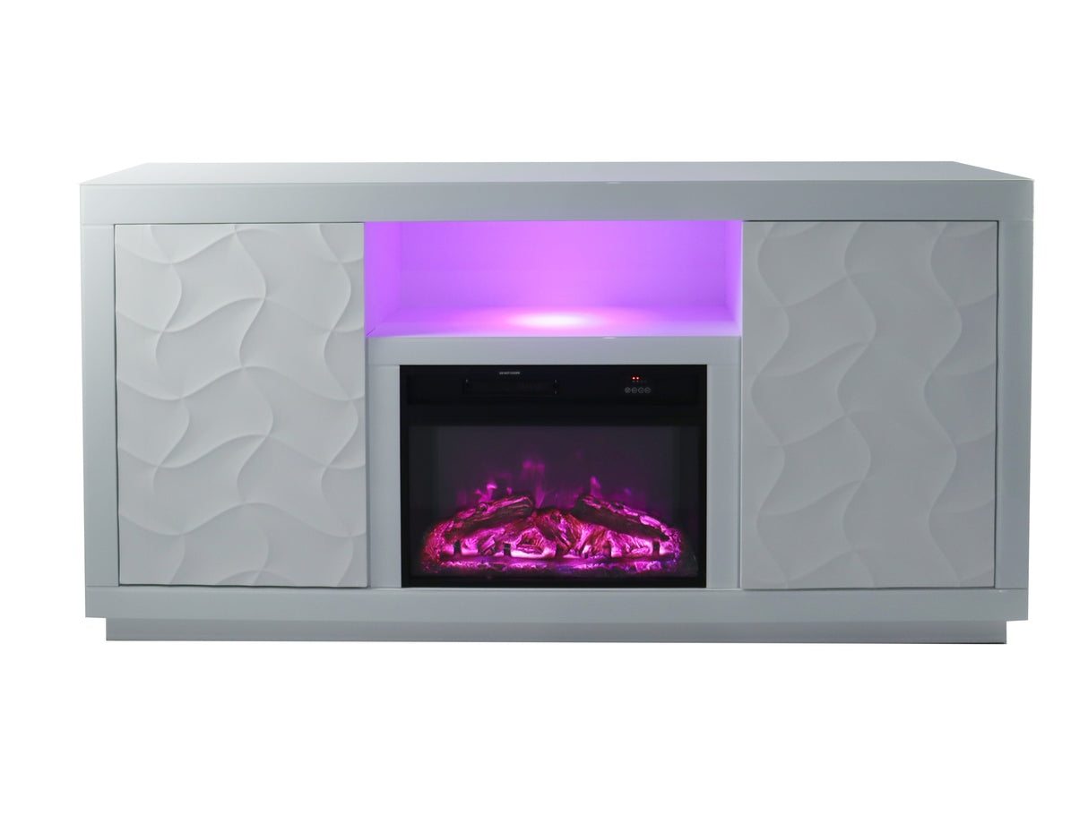 VANITII Timeless White Electric Fireplace