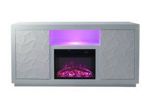 VANITII Timeless White Electric Fireplace