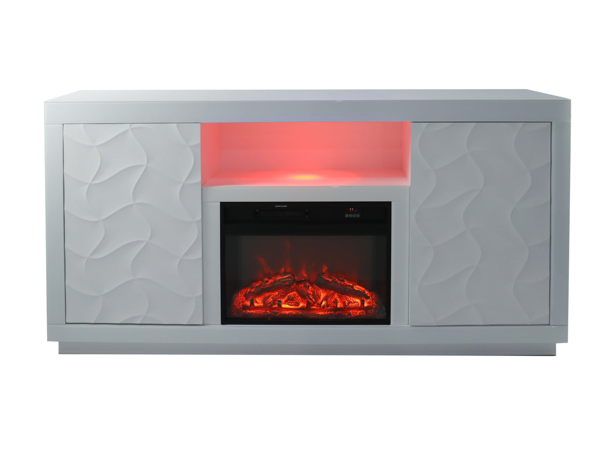 VANITII Timeless White Electric Fireplace