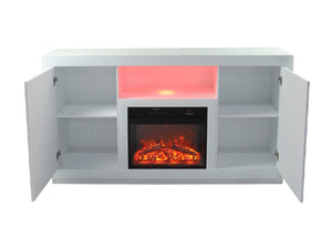 VANITII Timeless White Electric Fireplace